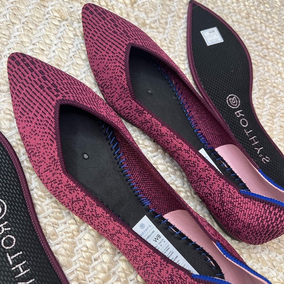 Rothy’s Fig Python Print Point Flats Slip On Purple - Picture 11 of 11